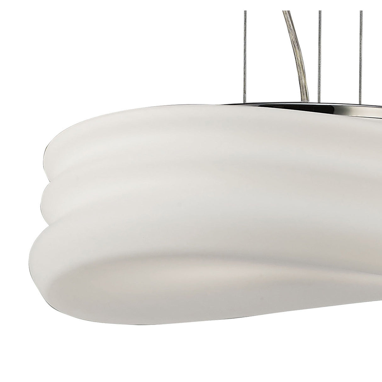 Mediterraneo Large 2 Light Frosted Glass Pendant Light – Polished Chrome