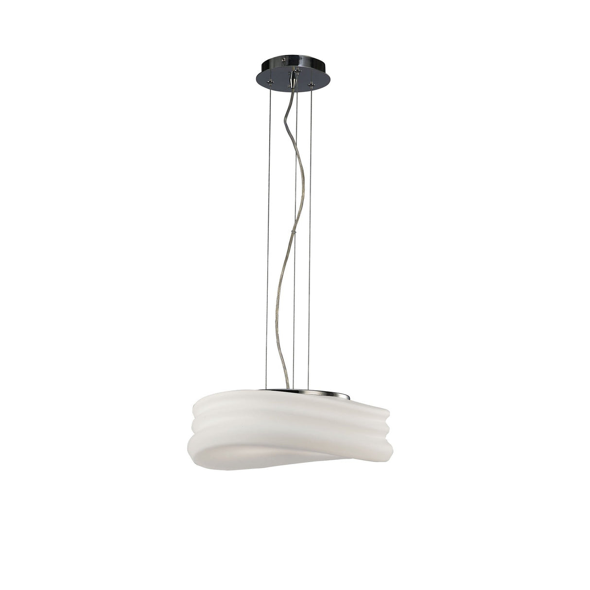 Mediterraneo Large 2 Light Frosted Glass Pendant Light – Polished Chrome