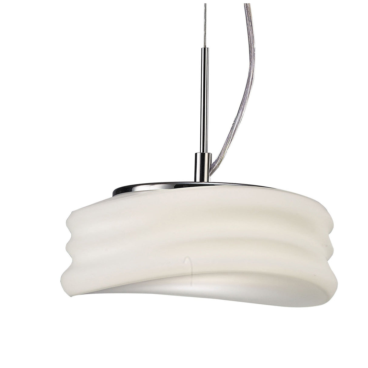 Mediterraneo Small 2 Light Frosted Glass Pendant Light – Polished Chrome