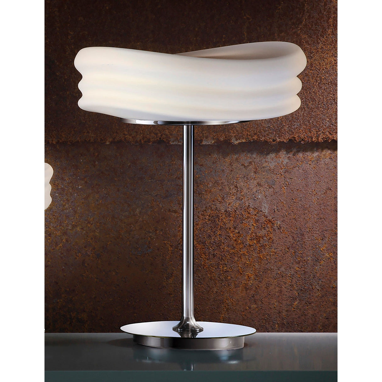 Mediterraneo Large 2 Light Frosted Glass Table Lamp - Chrome