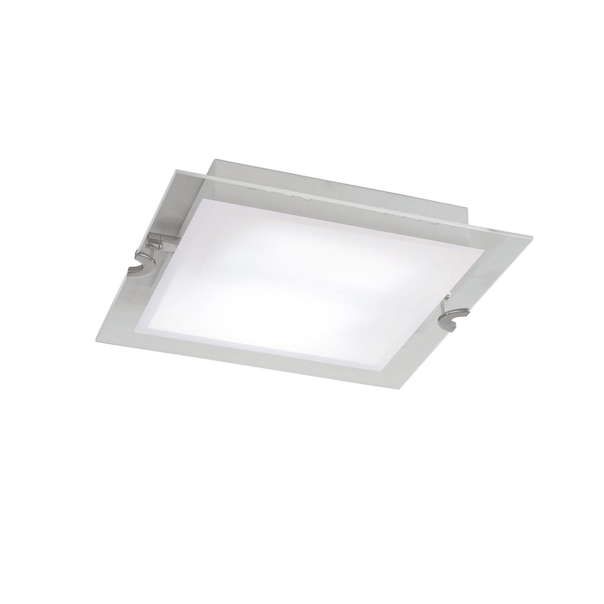 Melbourne LED Frosted Glass Flush Ceiling Light 15W 3000K - Chrome
