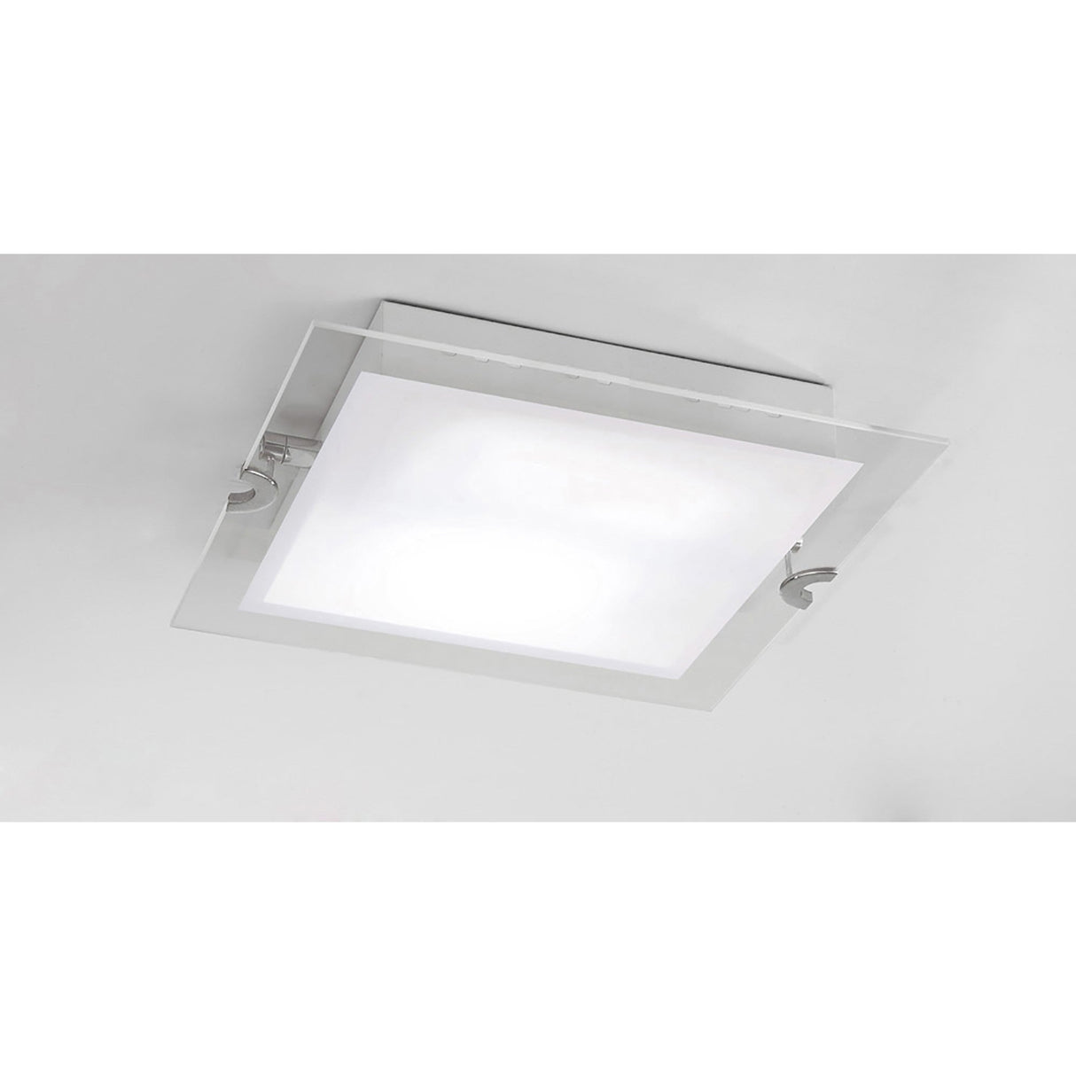 Melbourne LED Frosted Glass Flush Ceiling Light 15W 3000K - Chrome