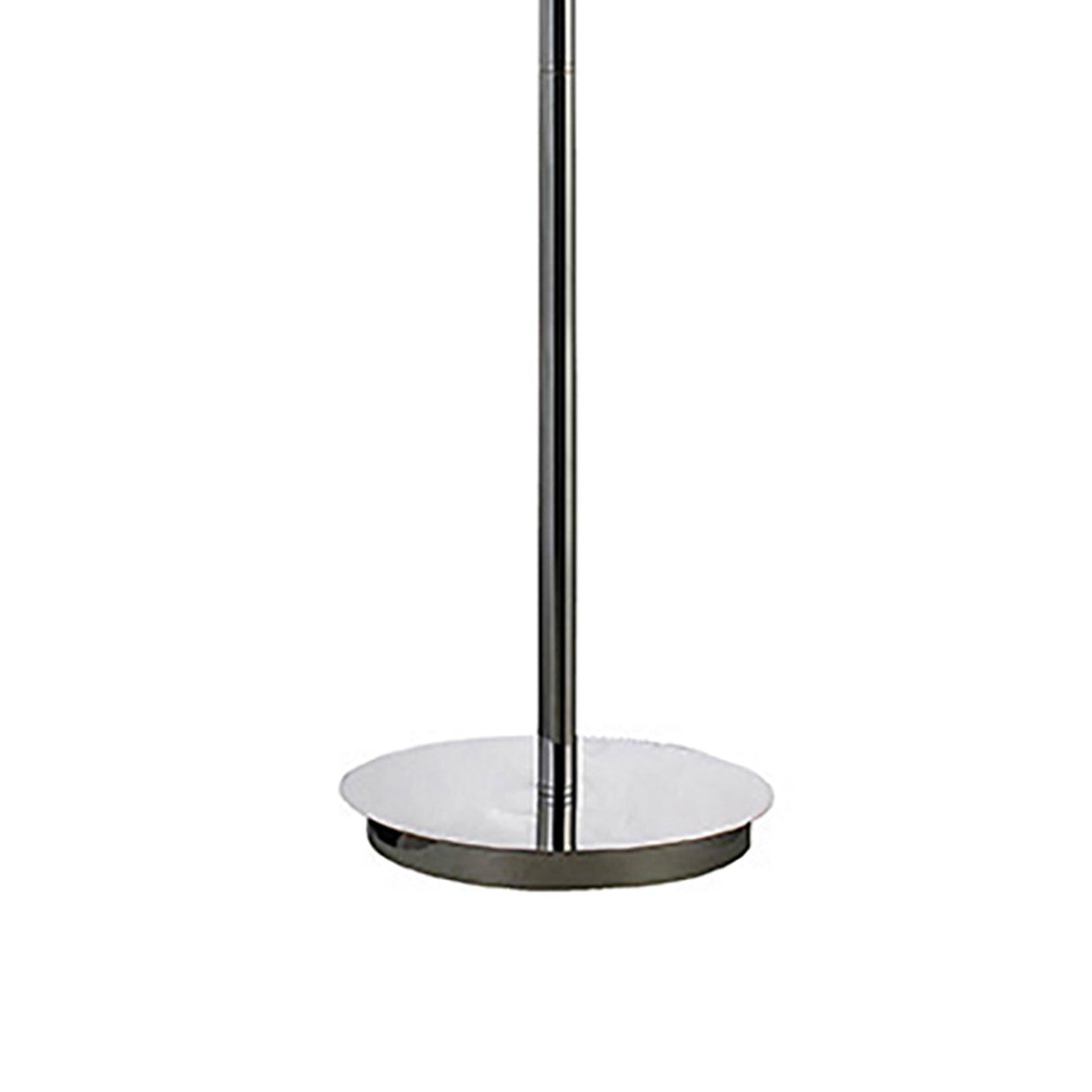 A close-up of the Messe 12 Light Crystal Floor Lamp’s polished chrome base and vertical pole, perfect for adding ambient lighting and modern elegance to any space.