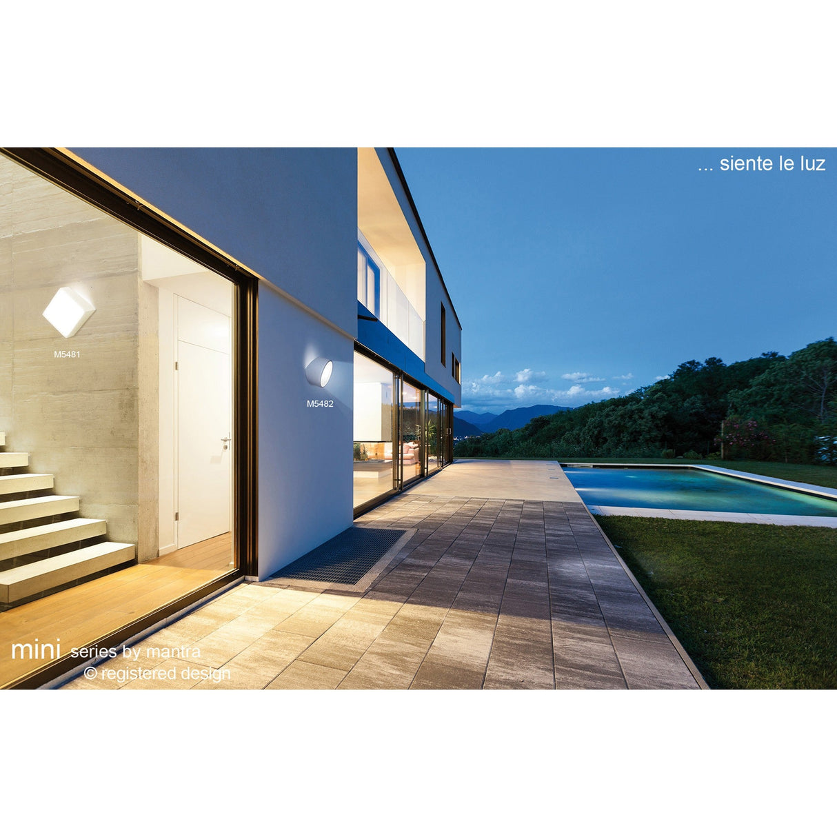 Mini Square 2 Light Outdoor Wall Light – Matt White