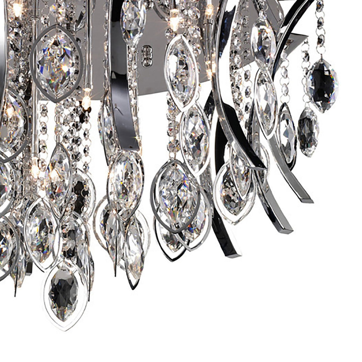 Mios 12 Light Crystal Flush Ceiling Light - Polished Chrome