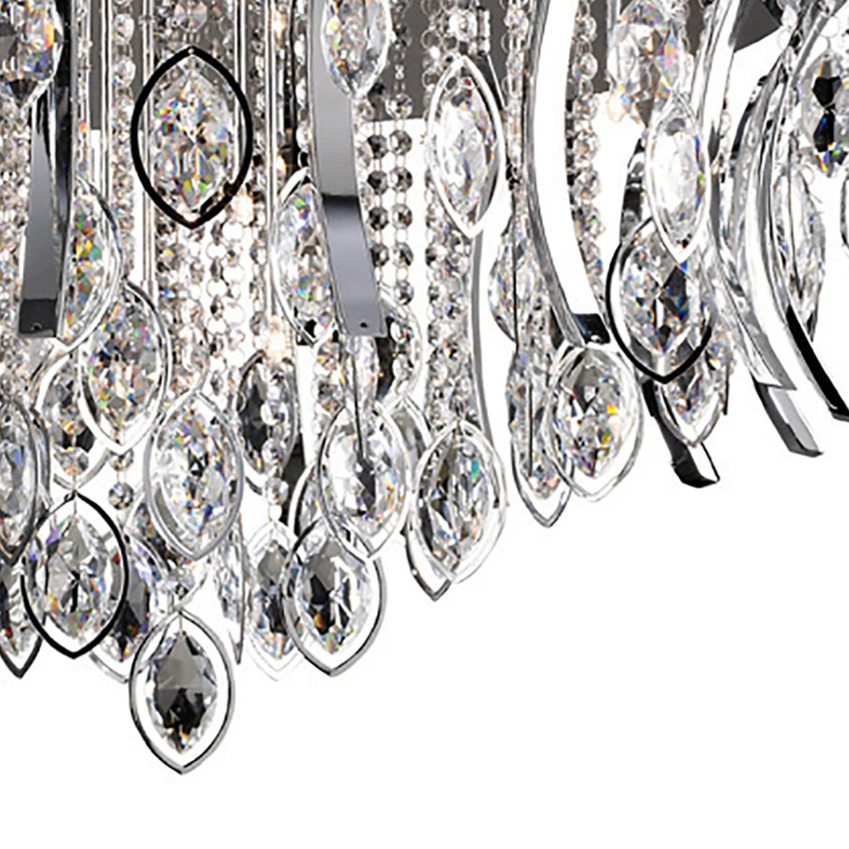 Mios 15 Light Crystal Flush Ceiling Light - Polished Chrome