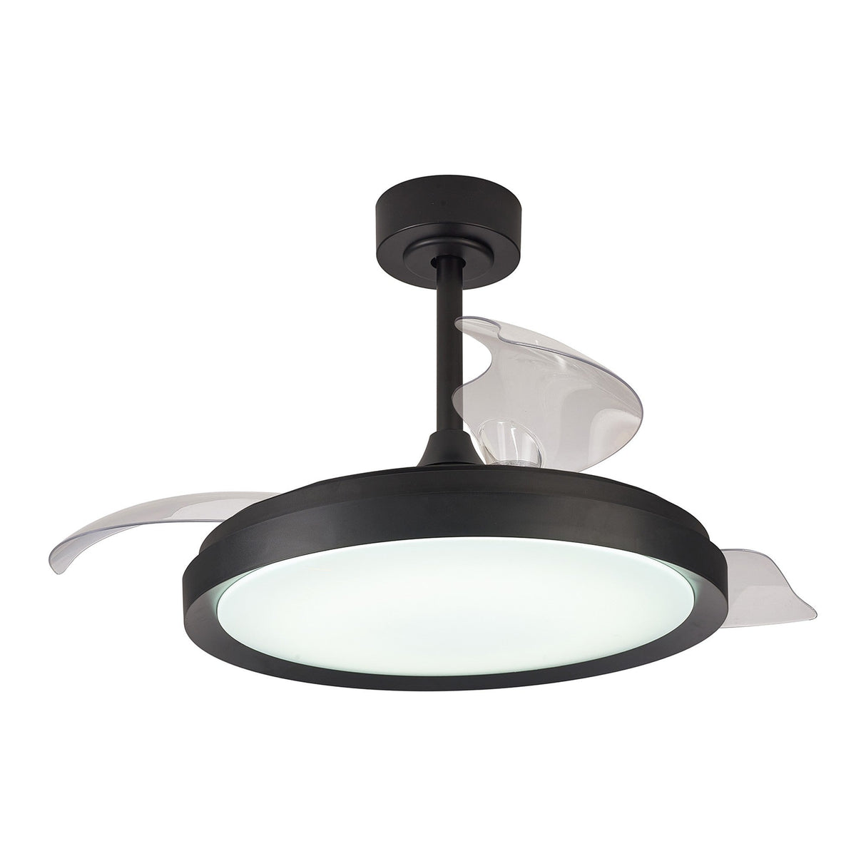 Mistral CCT Dimmable LED Ceiling Fan Light With Remote Control - Black