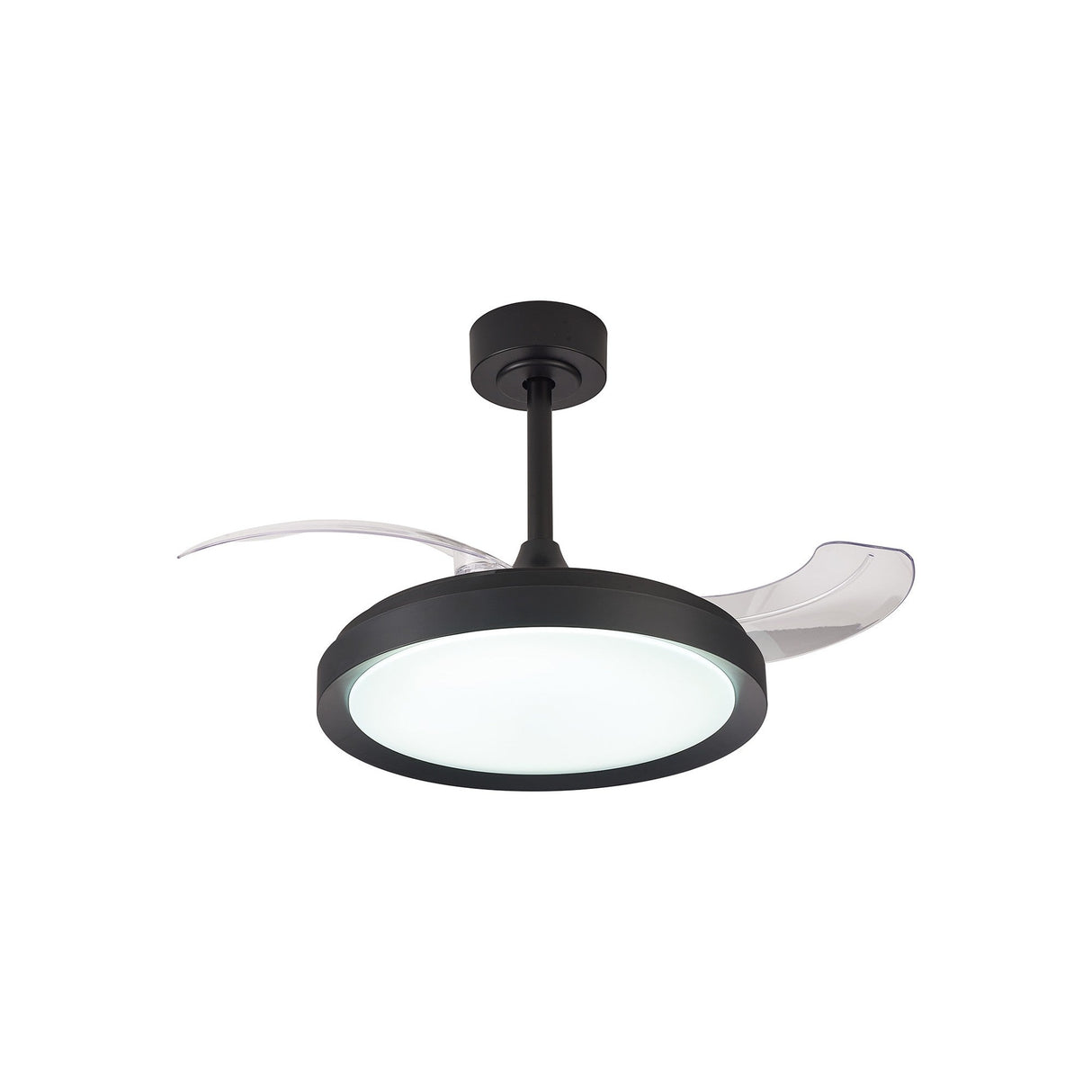 Mistral Mini CCT Dimmable LED Ceiling Fan Light With Remote Control - Black