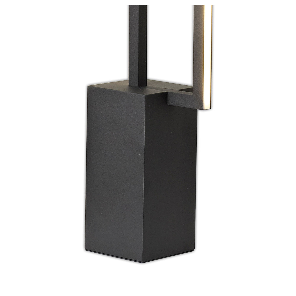 A close-up of the Mural LED Floor Lamp 48W 3000K in matt black, featuring a rectangular base and slim vertical design, shown against a white background.