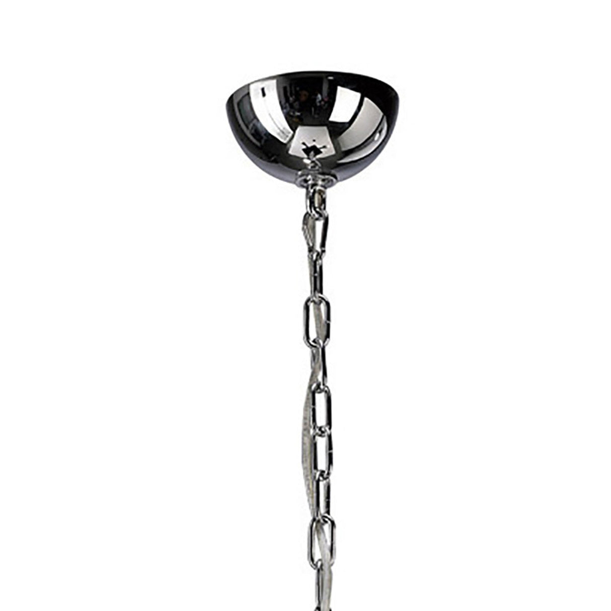 Nardini 50cm 3 Light Crystal Chandelier - Chrome & Black Faux Leather