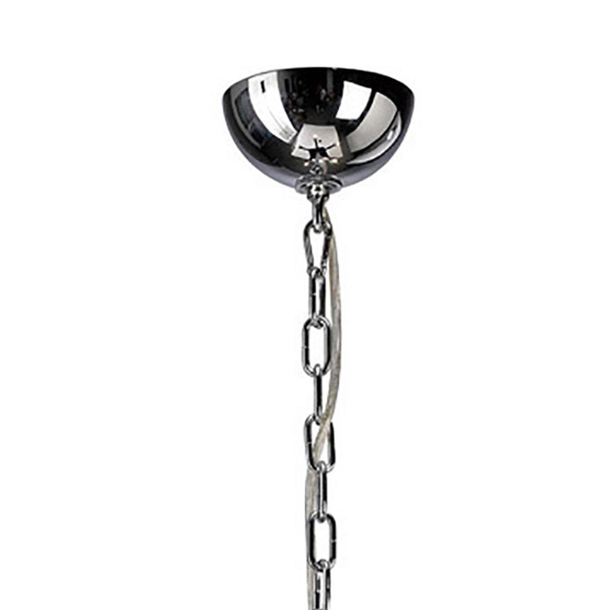 Nardini 60cm 5 Light Crystal Chandelier - Chrome & Black Faux Leather
