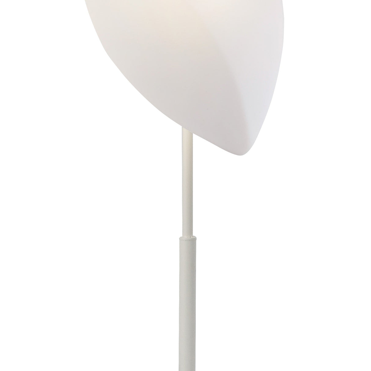 The Natura 4 Light Outdoor Floor Lamp in matt white and opal white features a slim design with a sculptural, abstract-shaped shade, providing striking modern lighting for any space.