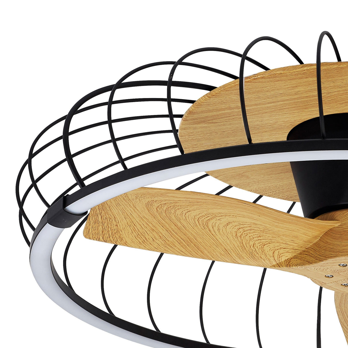 Nature CCT Dimmable LED Ceiling Retractable Fan Light With Remote & APP Control - Black/Brown