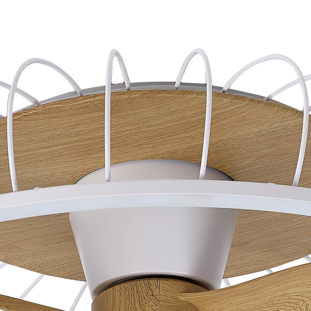 Nature CCT Dimmable LED Ceiling Retractable Fan Light With Remote & APP Control - White/Brown