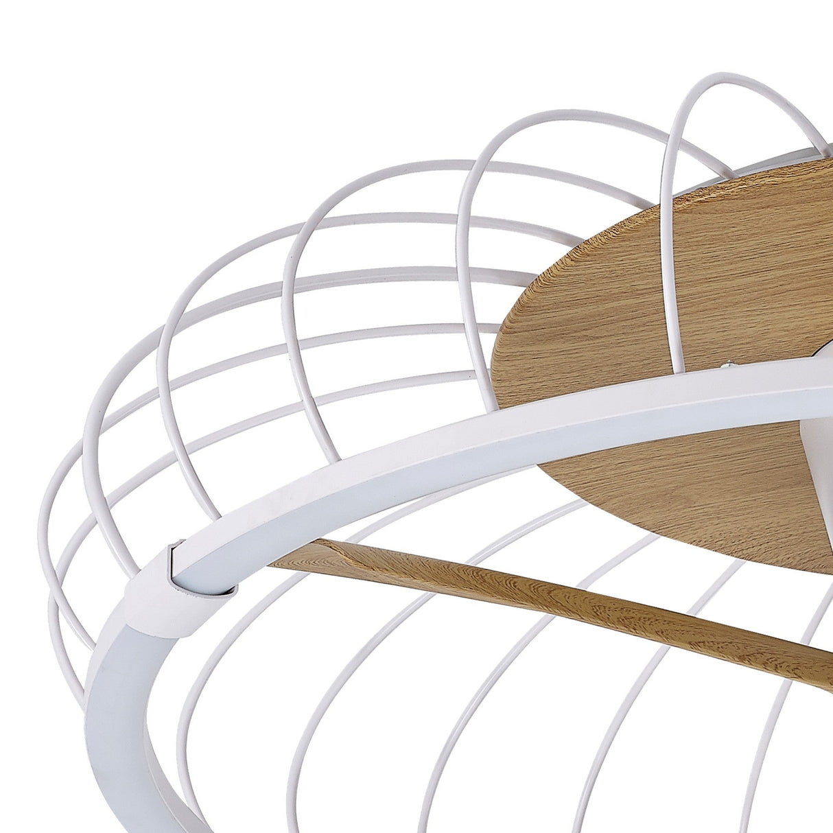 Nature CCT Dimmable LED Ceiling Retractable Fan Light With Remote & APP Control - White/Brown