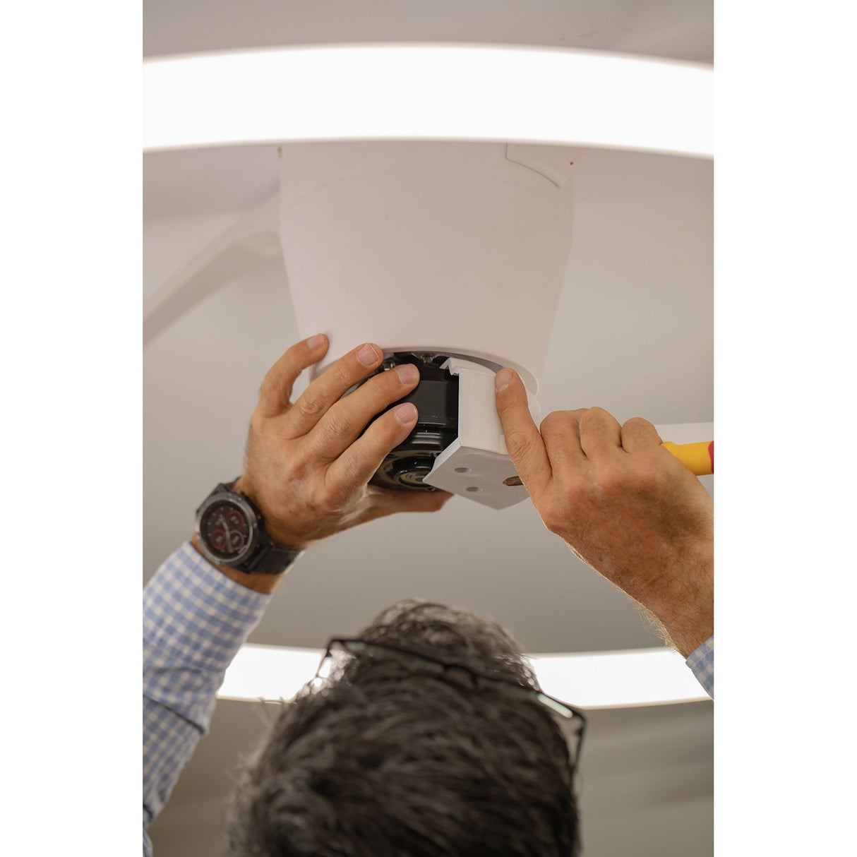 Nepal CCT Dimmable LED Ceiling Retractable Fan Light With Remote, APP & Voice Control - White