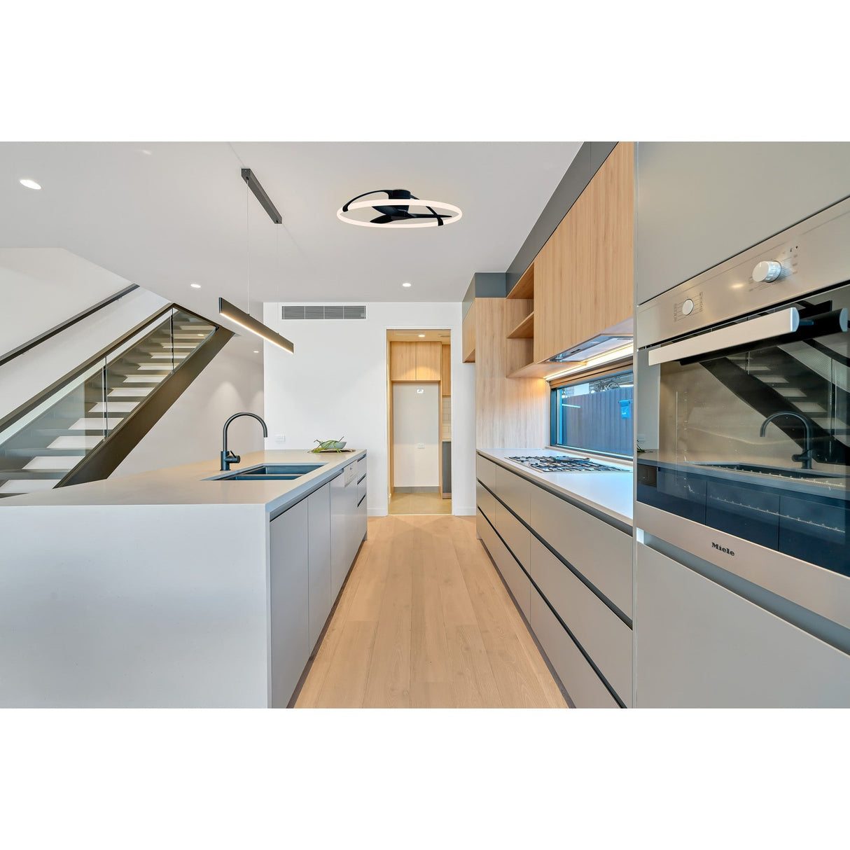 Nepal CCT Dimmable LED Ceiling Retractable Fan Light With Remote, APP & Voice Control - White/Brown