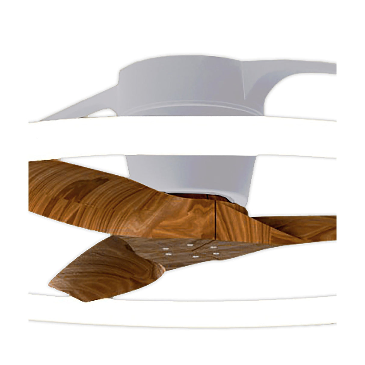 Nepal CCT Dimmable LED Ceiling Retractable Fan Light With Remote, APP & Voice Control - Silver/Brown