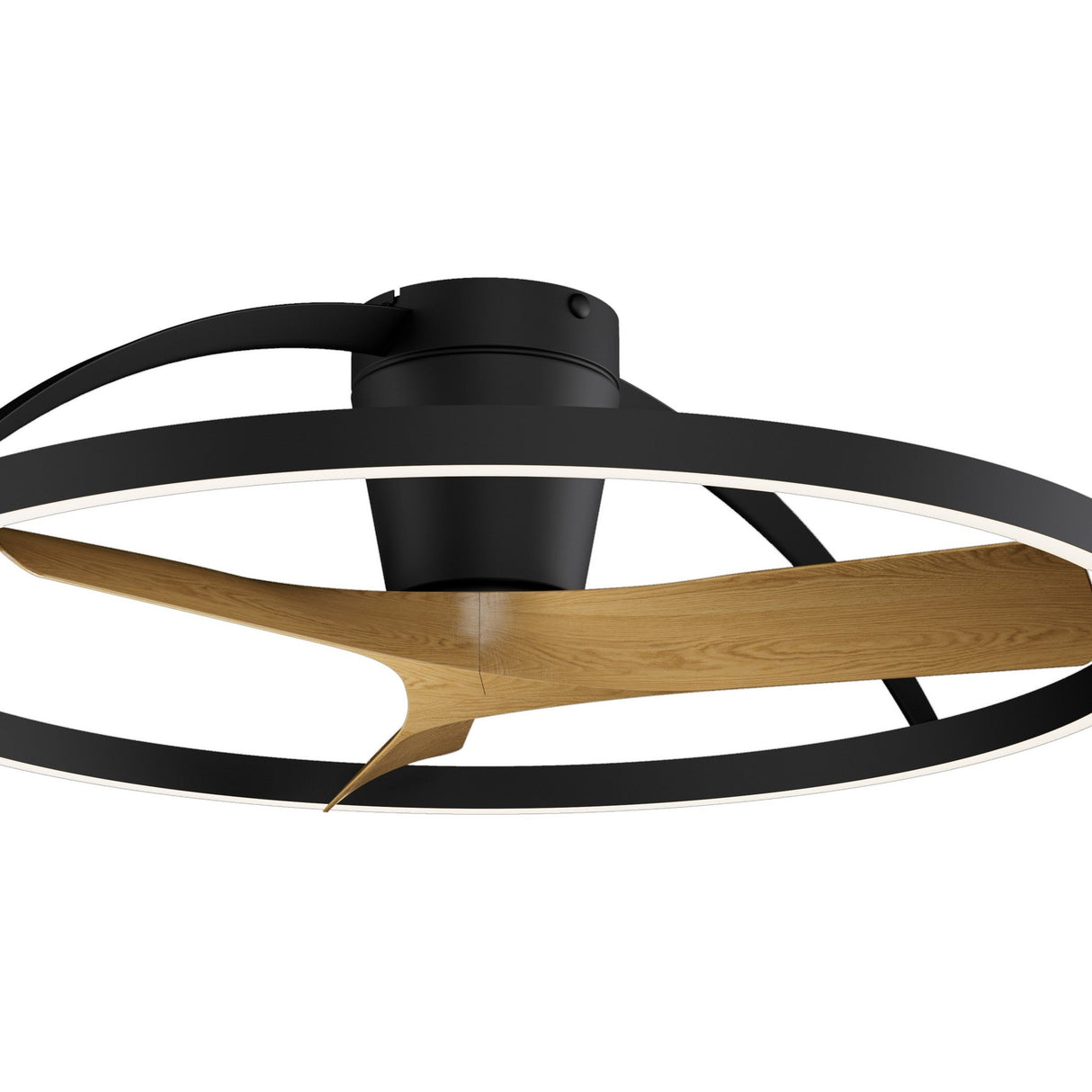 Nepal II CCT Dimmable LED Ceiling Retractable Fan Light With Remote Control - Black/Brown