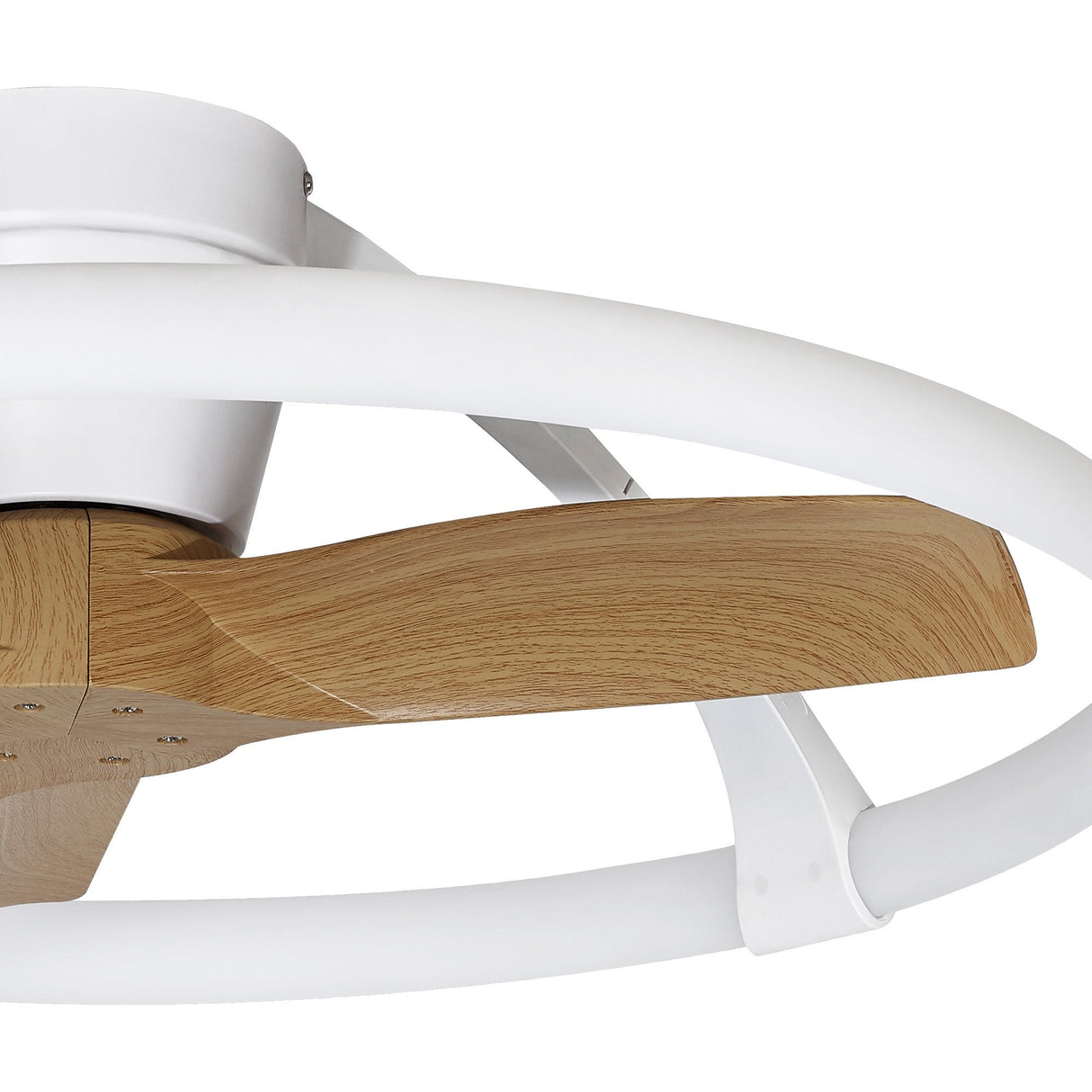 Nepal Mini CCT Dimmable LED Ceiling Retractable Fan Light With Remote & APP Control - White/Brown