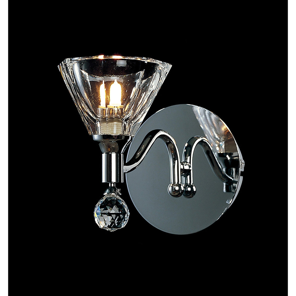 Neptune 1 Light Wall Light - Polished Chrome