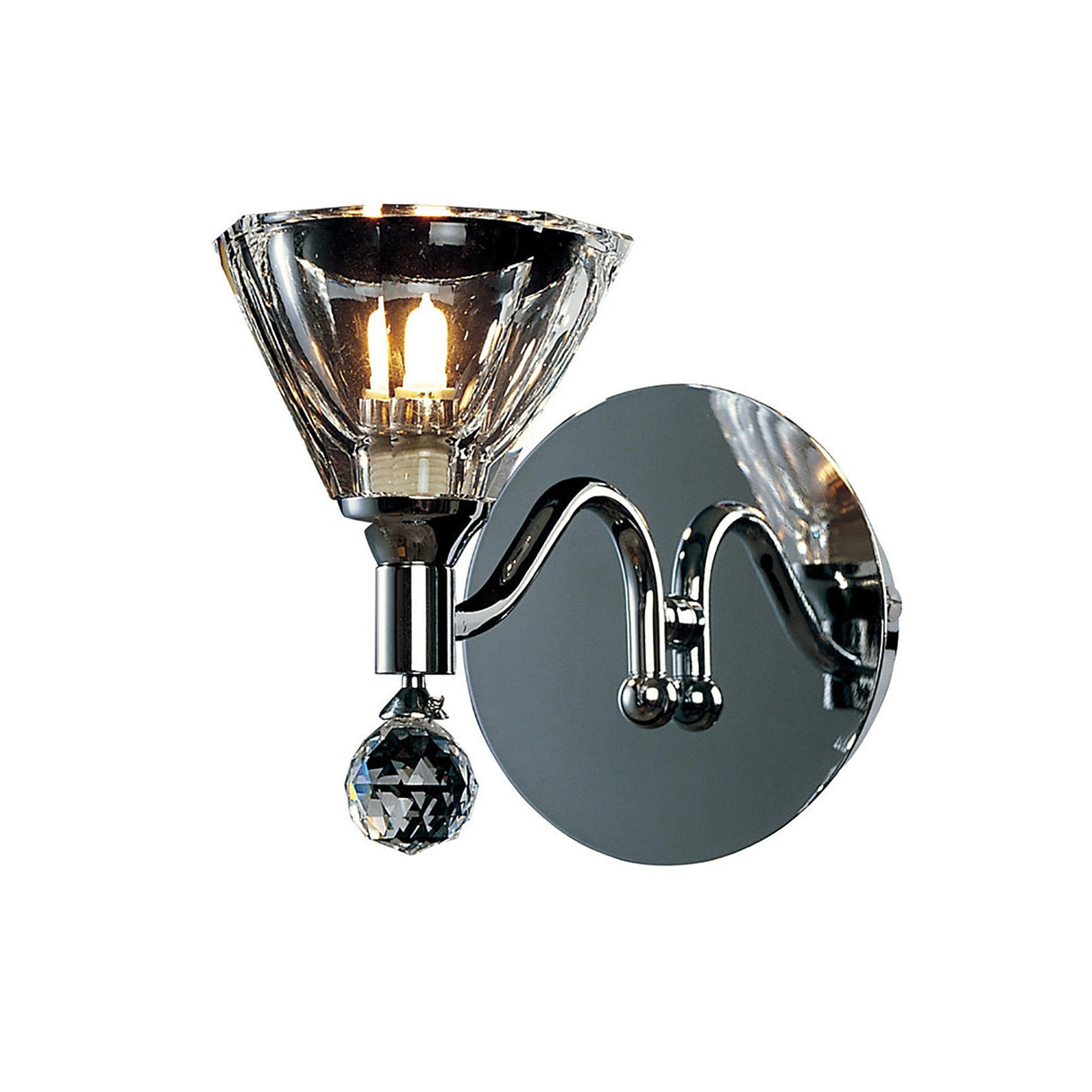 Neptune 1 Light Wall Light - Polished Chrome
