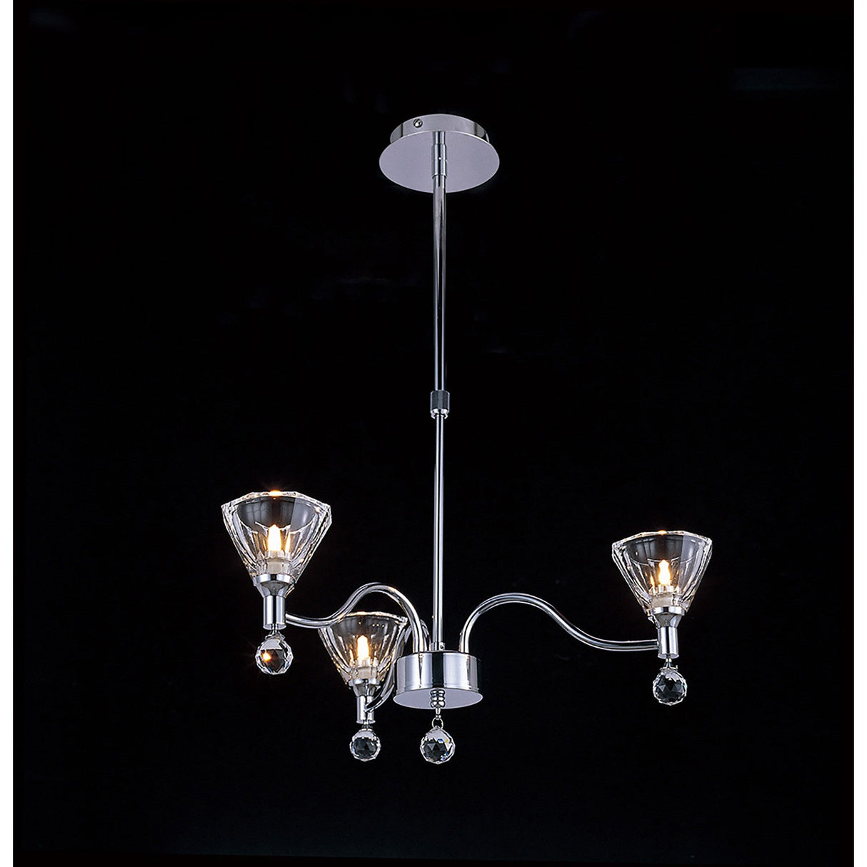 Neptune 52cm Round 3 Light Chandelier - Polished Chrome