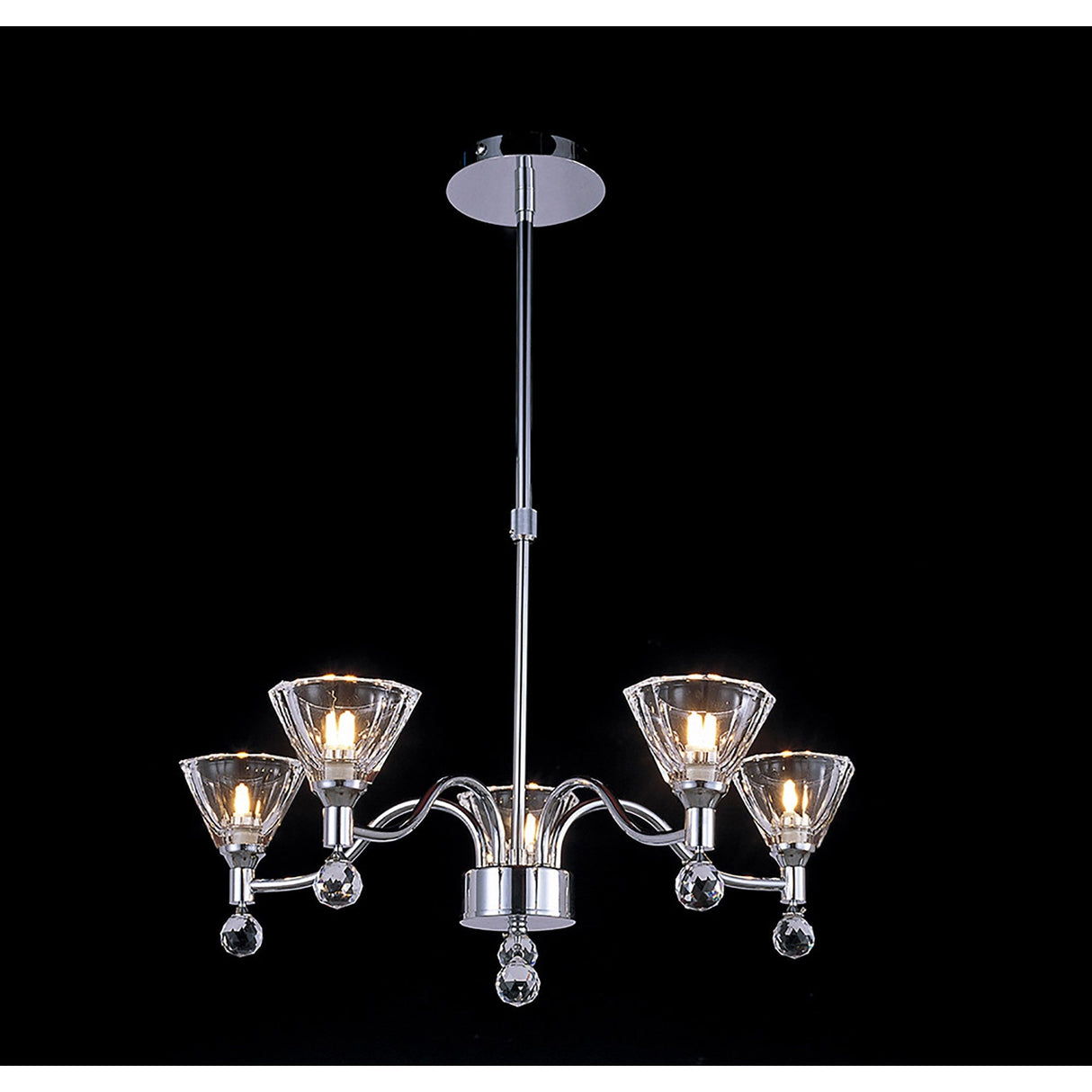 Neptune 52cm Round 5 Light Chandelier - Polished Chrome