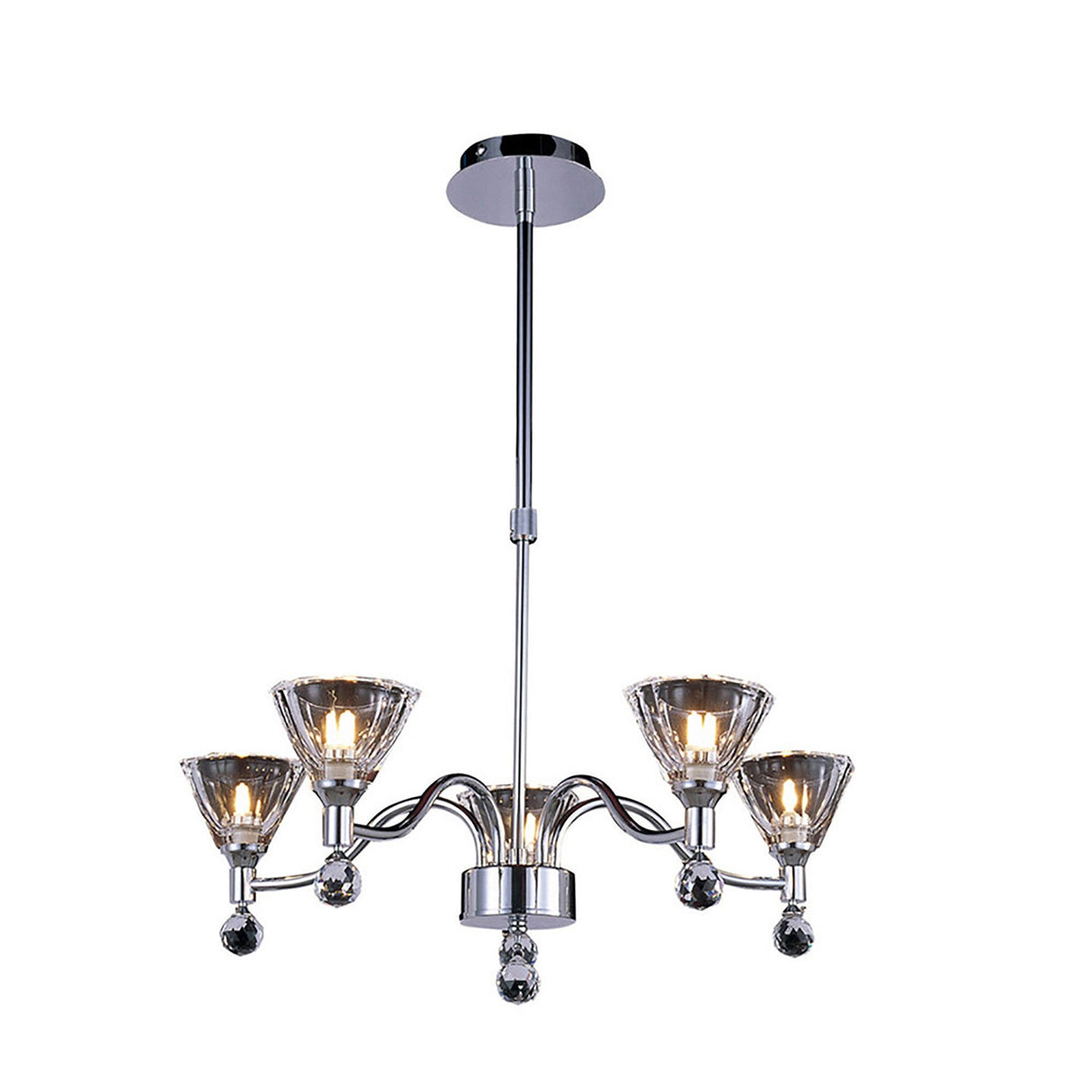 Neptune 52cm Round 5 Light Chandelier - Polished Chrome