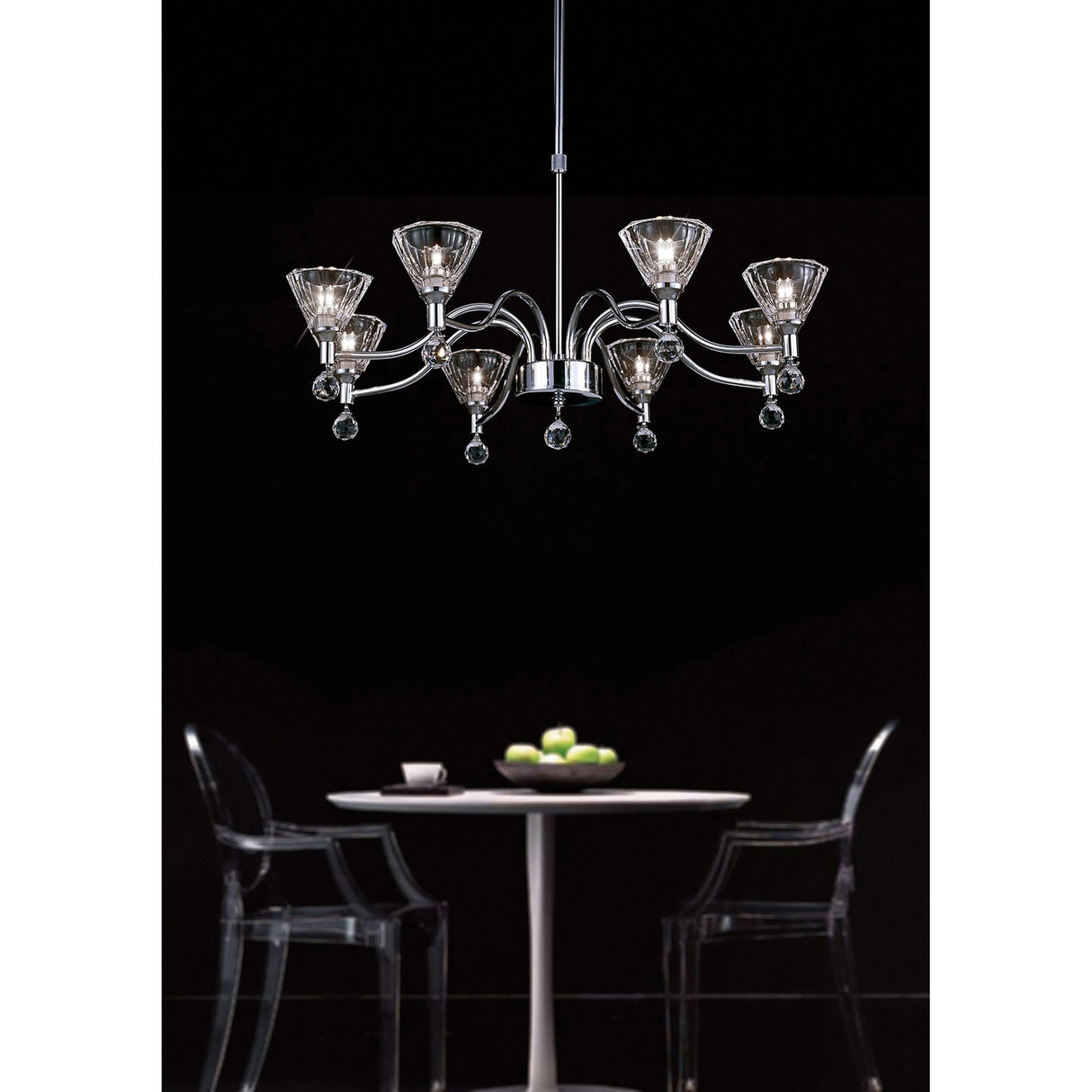 Neptune 65cm Round 8 Light Chandelier - Polished Chrome