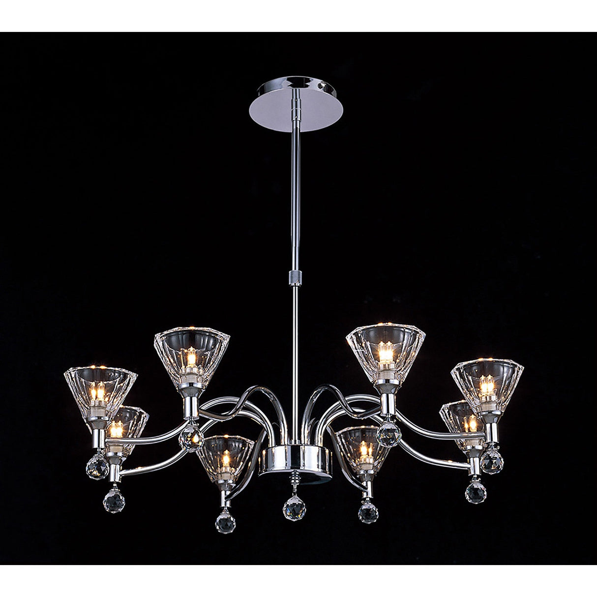 Neptune 65cm Round 8 Light Chandelier - Polished Chrome