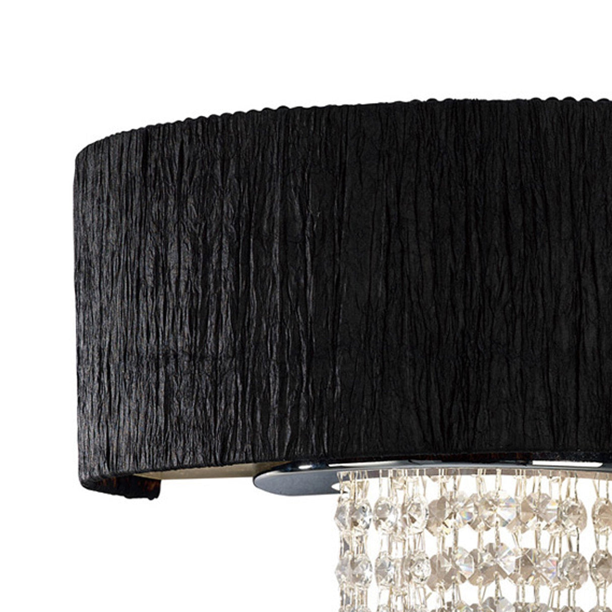 Nerissa 2 Light Crystal Wall Light - Chrome With Black Shade