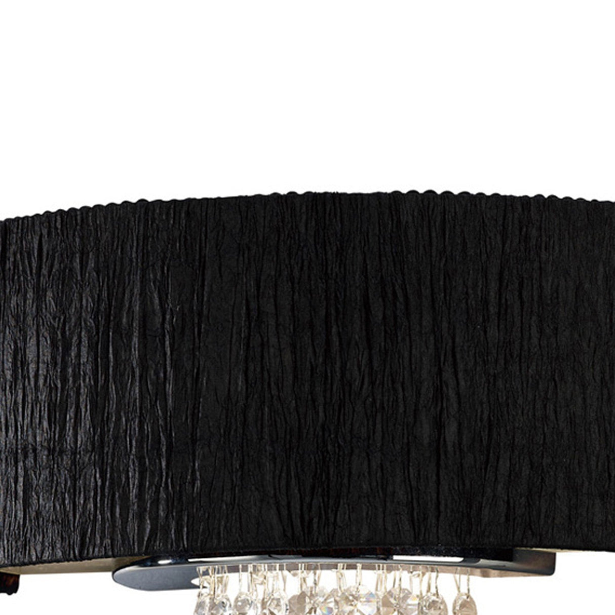 Nerissa 2 Light Crystal Wall Light - Chrome With Black Shade