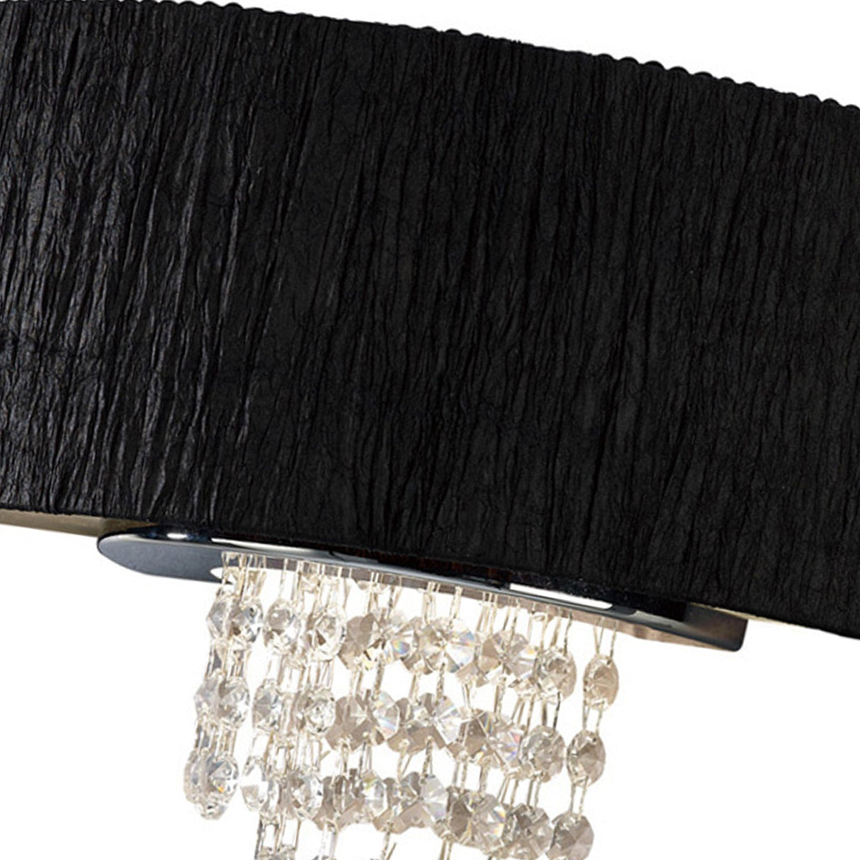 Nerissa 2 Light Crystal Wall Light - Chrome With Black Shade