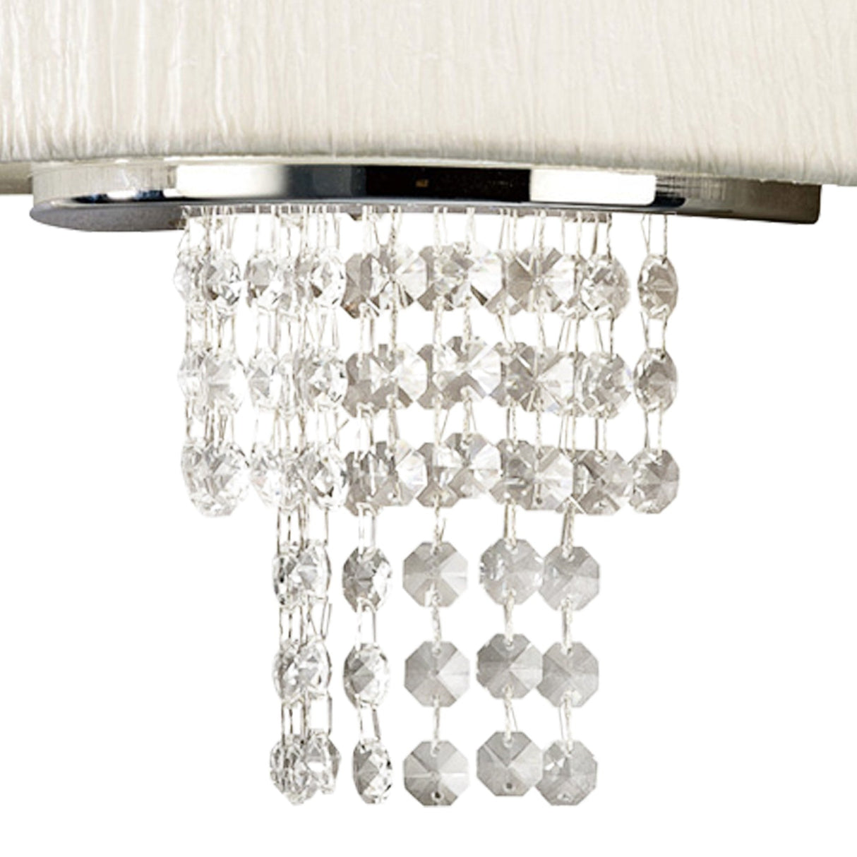 Nerissa 2 Light Crystal Wall Light - Chrome With White Shade