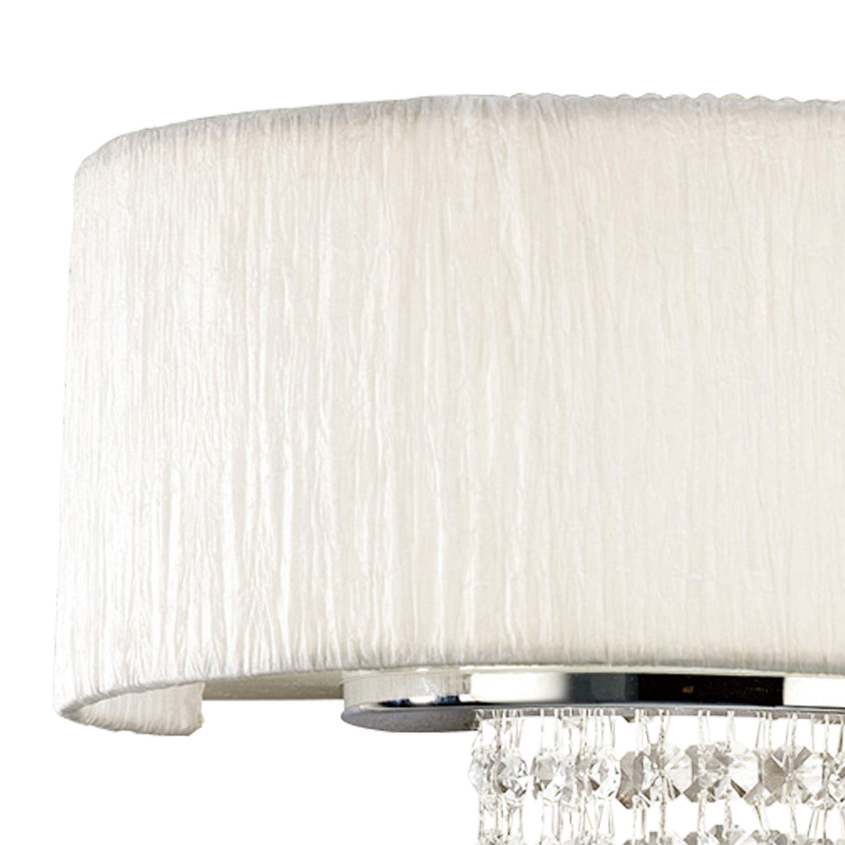 Nerissa 2 Light Crystal Wall Light - Chrome With White Shade