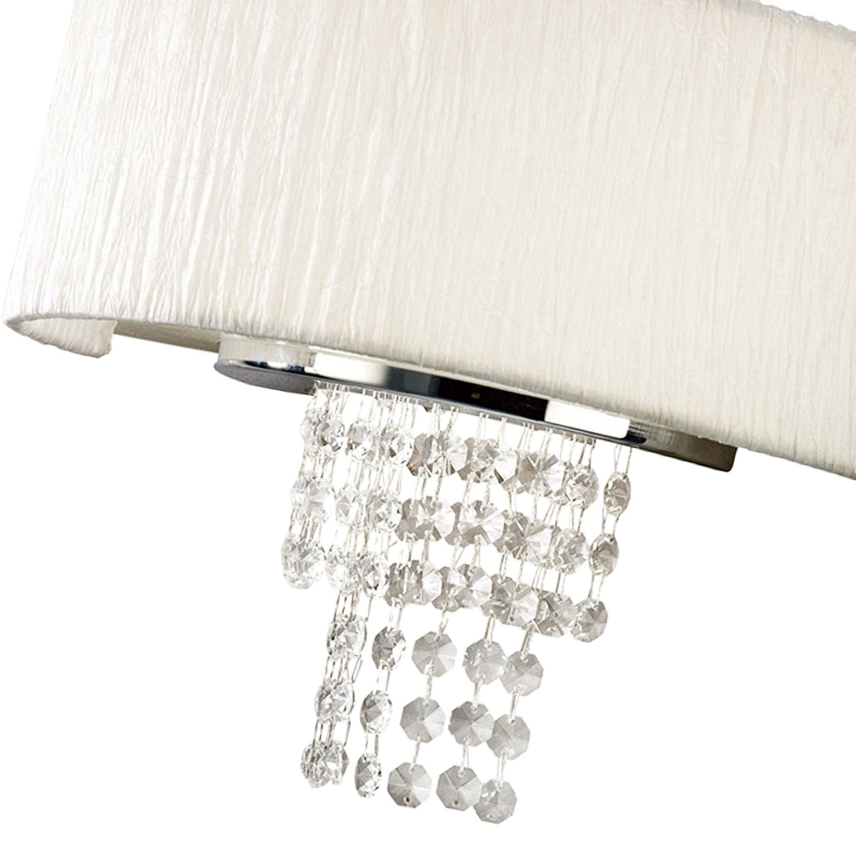 Nerissa 2 Light Crystal Wall Light - Chrome With White Shade