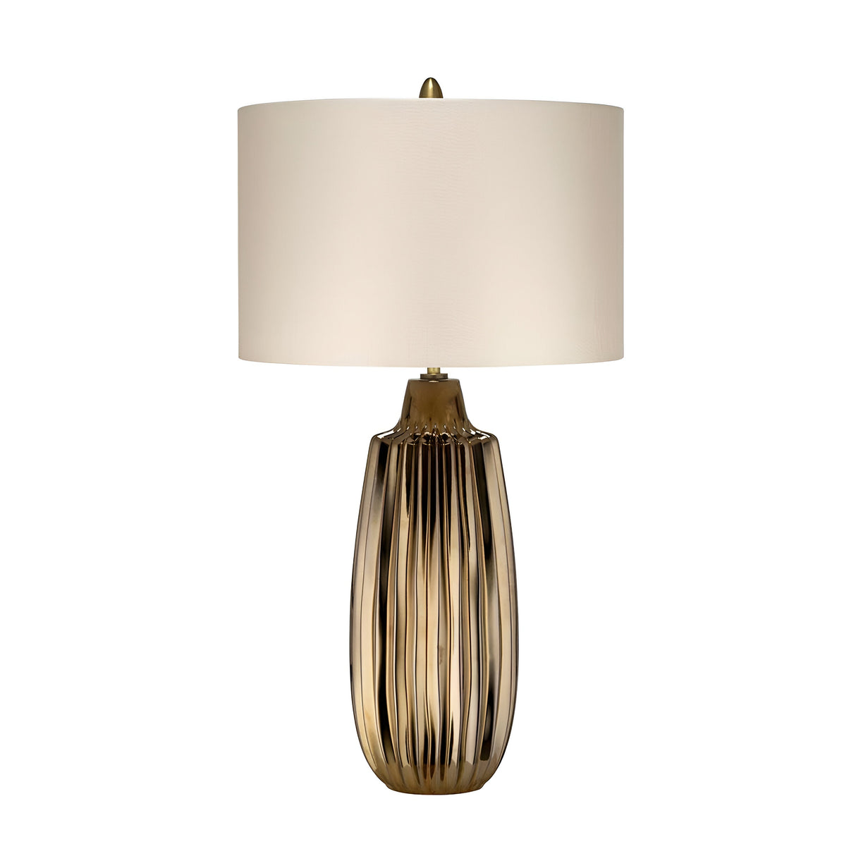 Newham 1 Light Large Table Lamp - Bronze Ceramic / Pearl shade