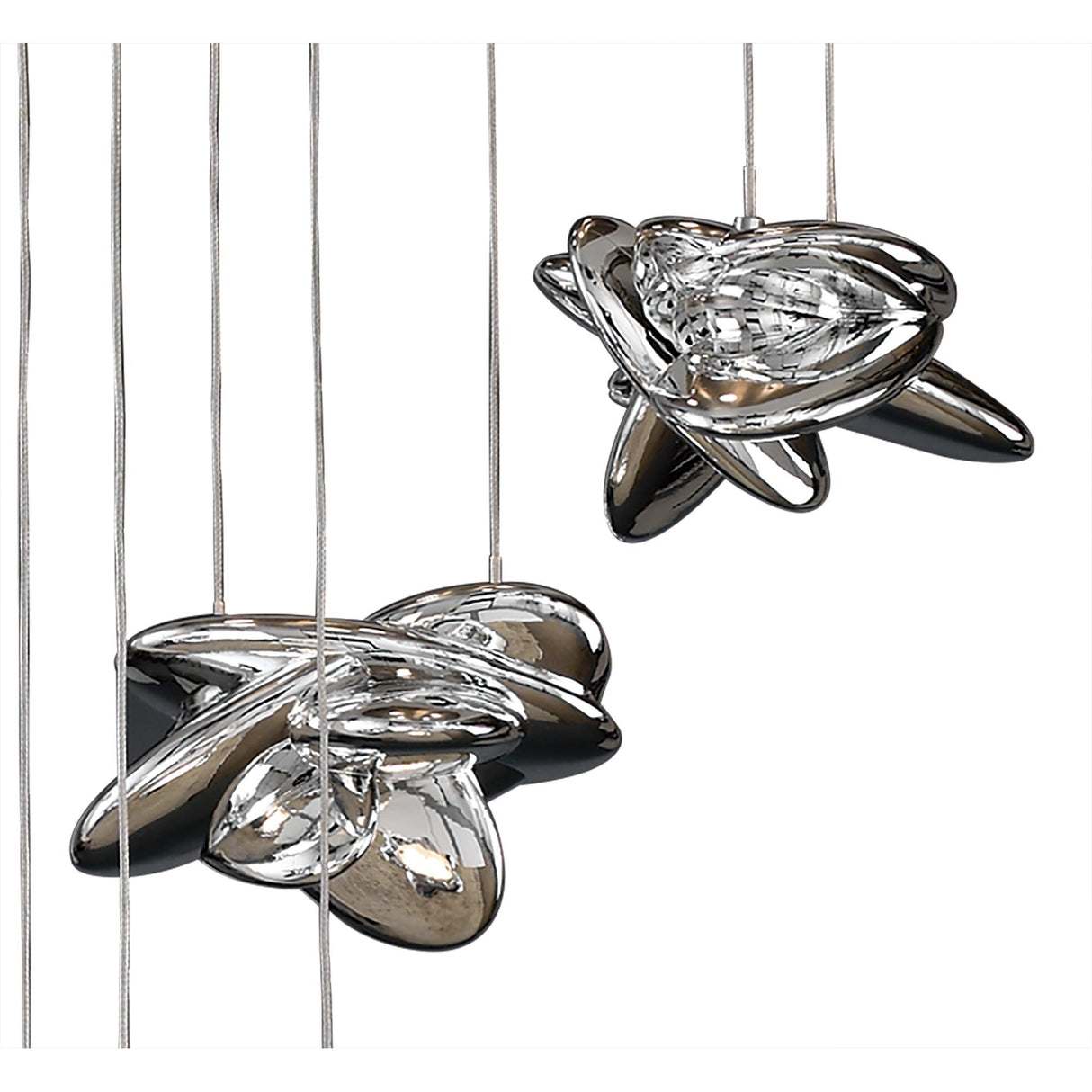 Nido 5 Light LED Cluster Pendant Light 50W 3000K - Polished Chrome