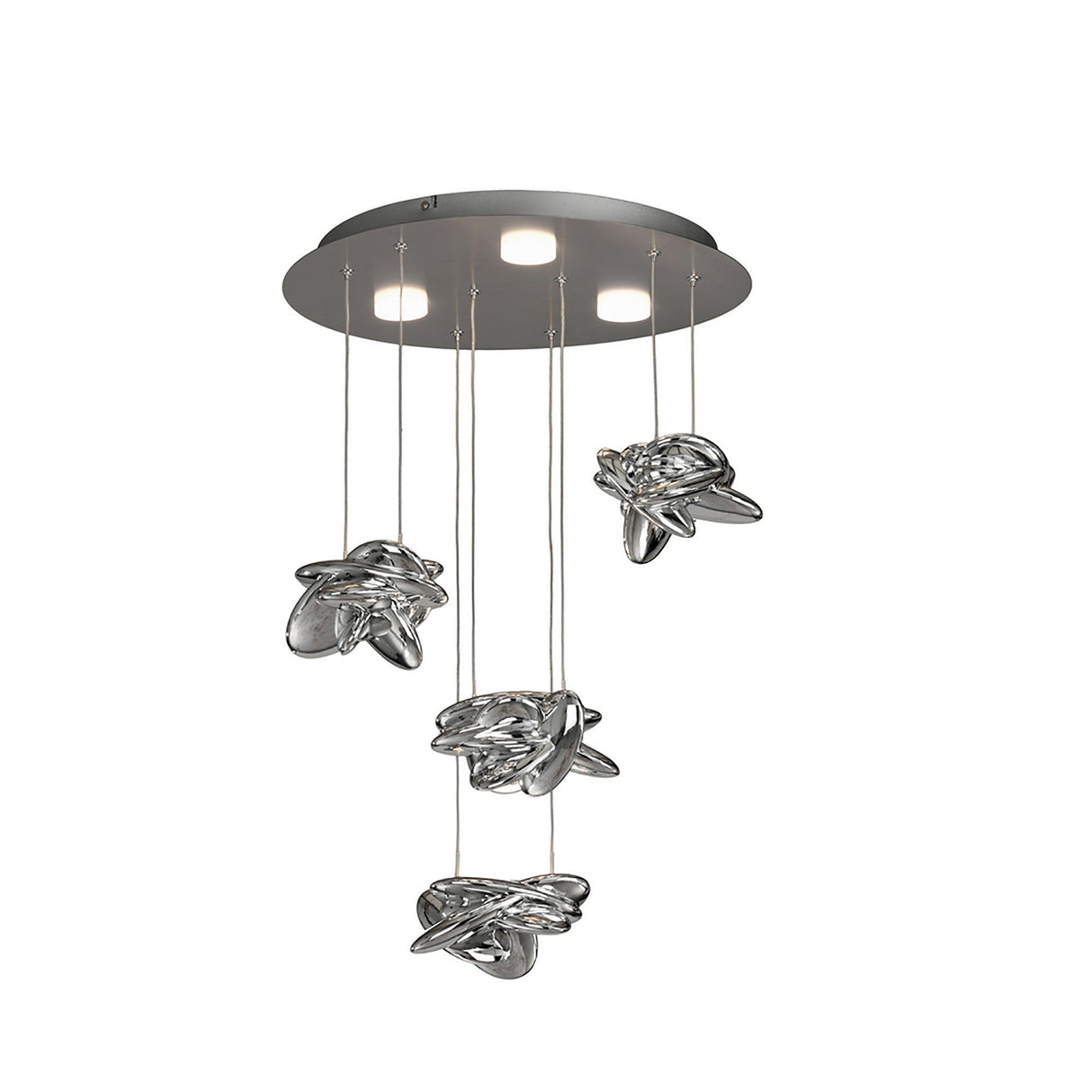 Nido 4 Light LED Cluster Pendant Light 34W 3000K - Polished Chrome