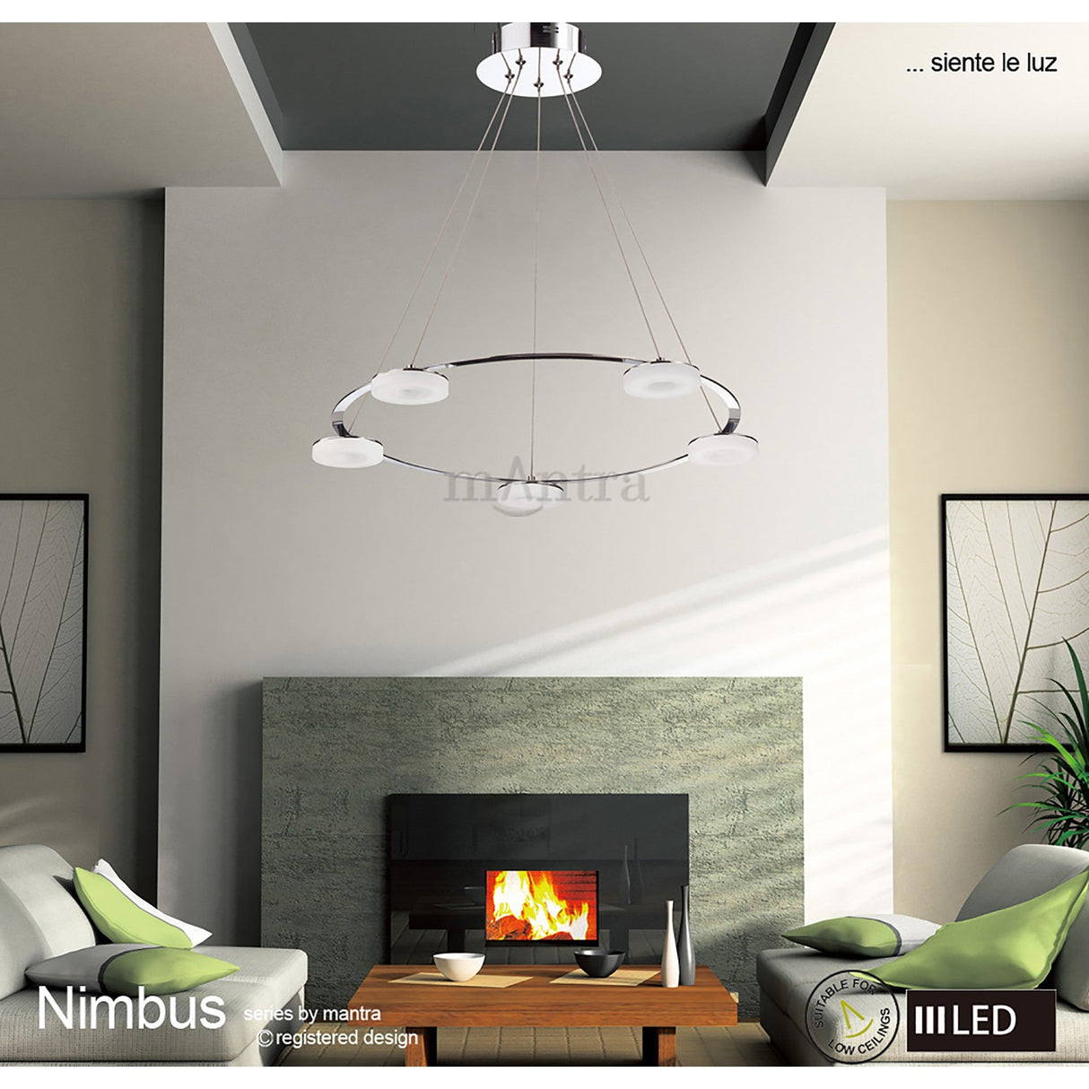 Nimbus 60cm LED Suspension Light 25W 3000K - Chrome