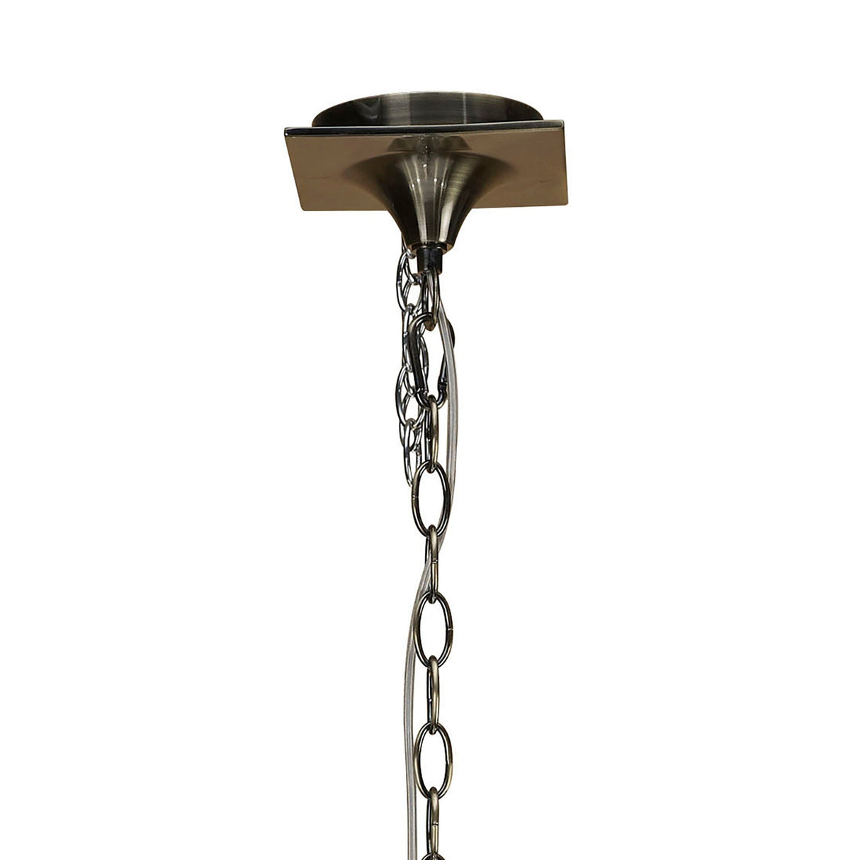 Ninette 80cm 3 Arm 6 Light Chandelier - Brass With Black Shades