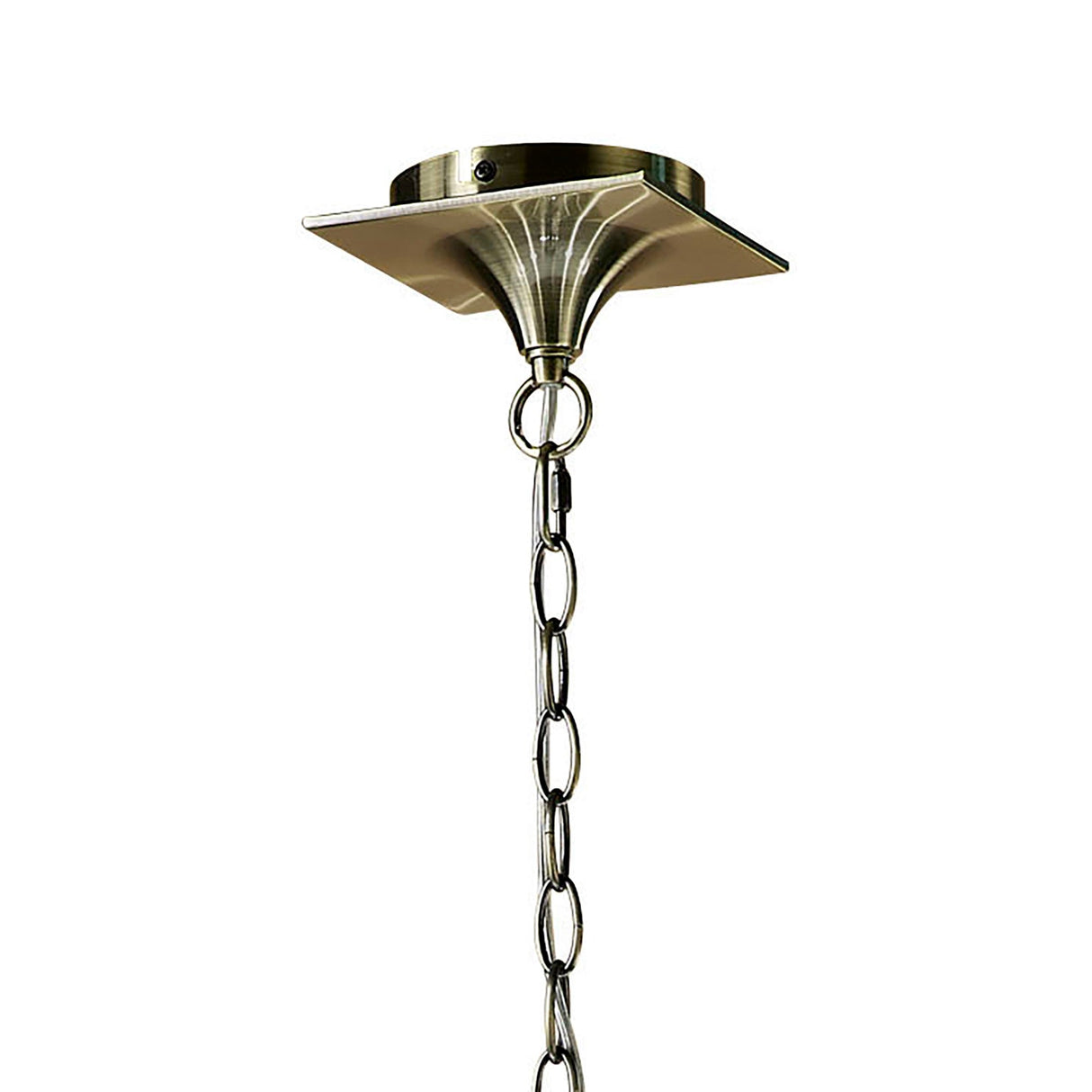 Ninette  2 Arm 4 Light Chandelier - Antique Brass With White Shades