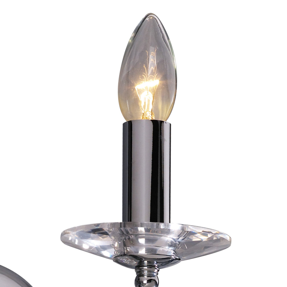 Niobe 1 Light Crystal Wall Light With Switch - Chrome