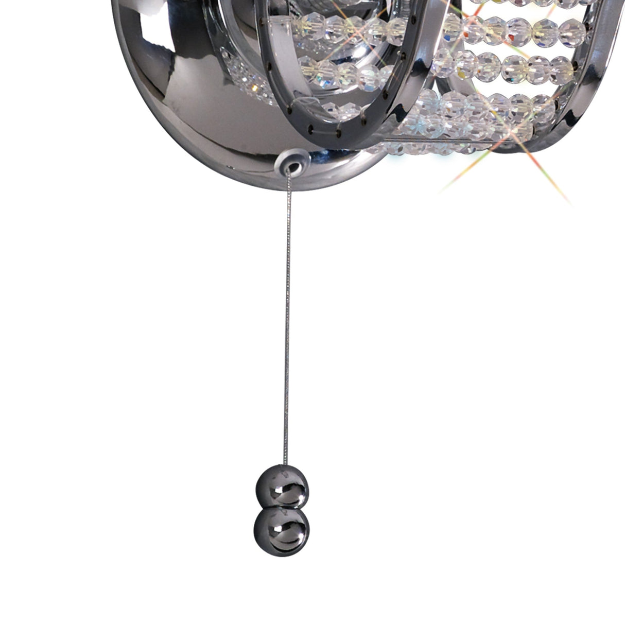 Niobe 1 Light Crystal Wall Light With Switch - Chrome