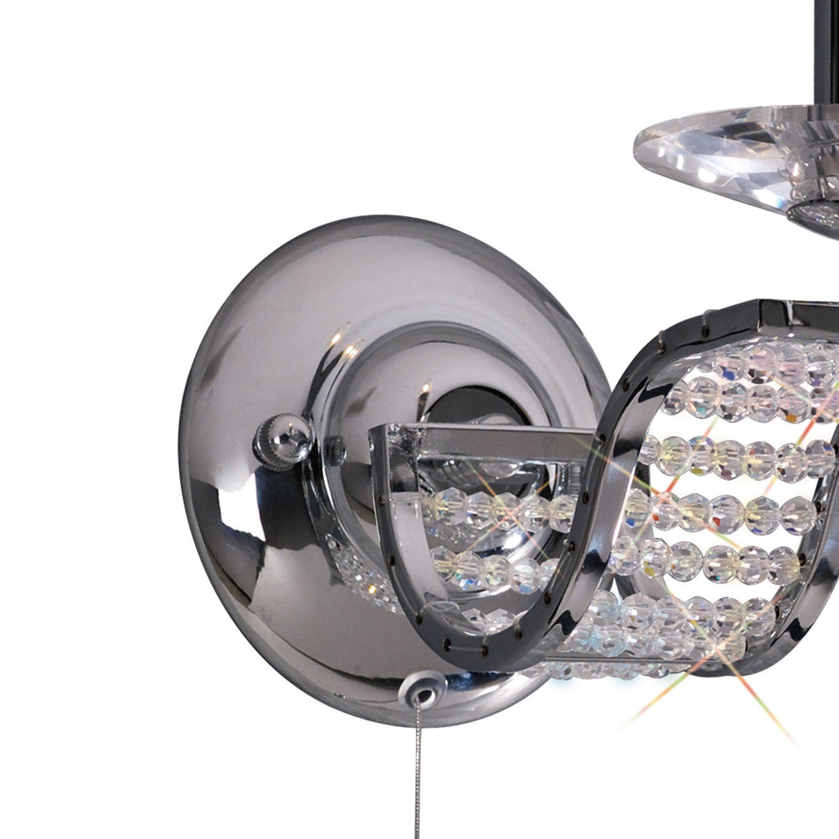 Niobe 1 Light Crystal Wall Light With Switch - Chrome