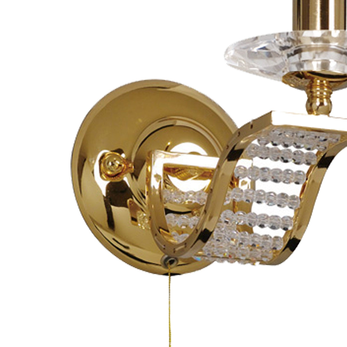 Niobe 1 Light Crystal Wall Light With Switch - Gold