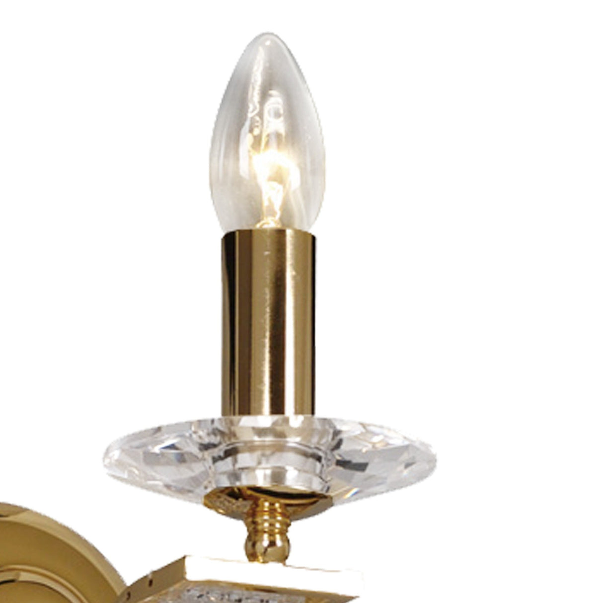 Niobe 1 Light Crystal Wall Light With Switch - Gold