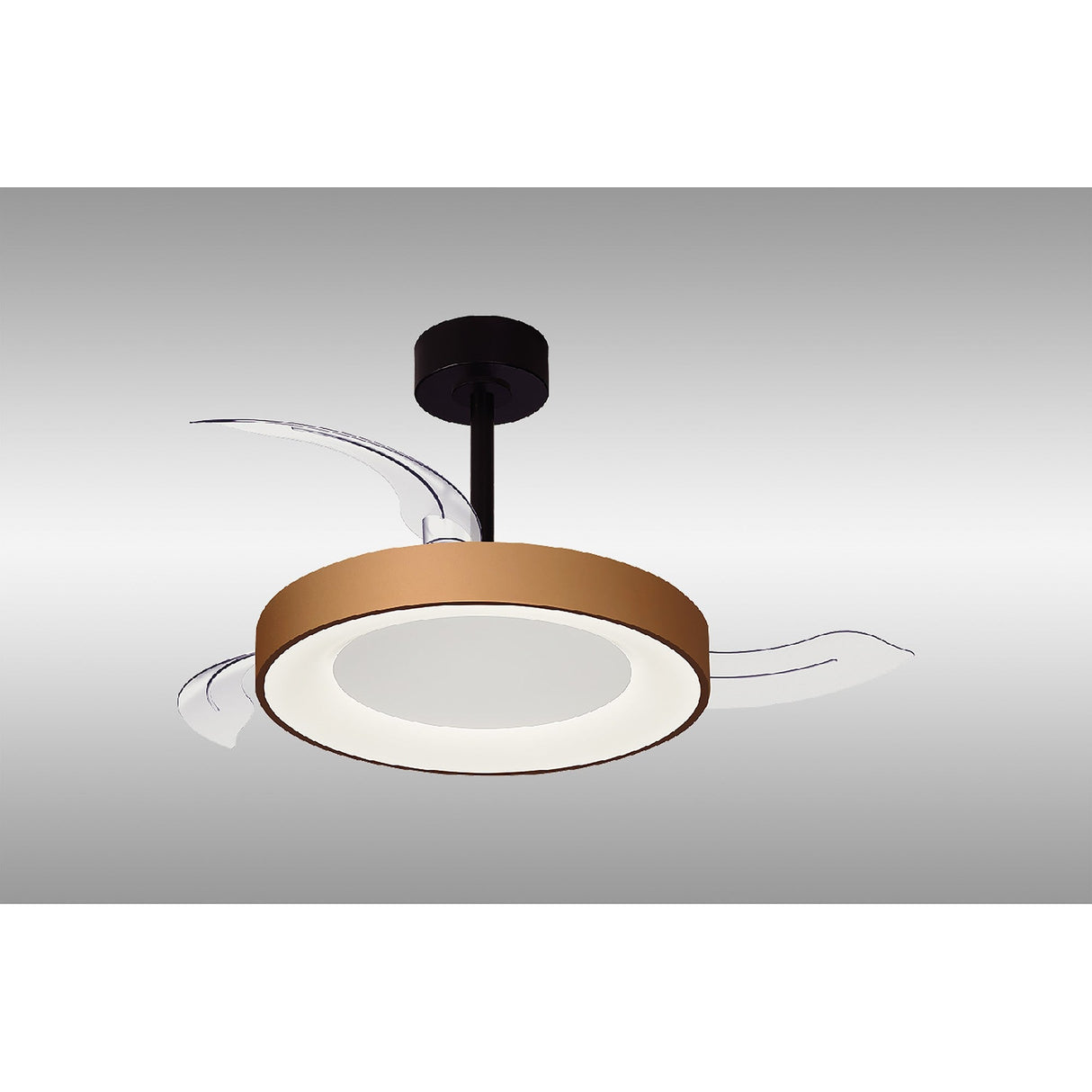 Niseko S CCT Dimmable LED Ceiling Fan Light With Remote Control - Gold/Black