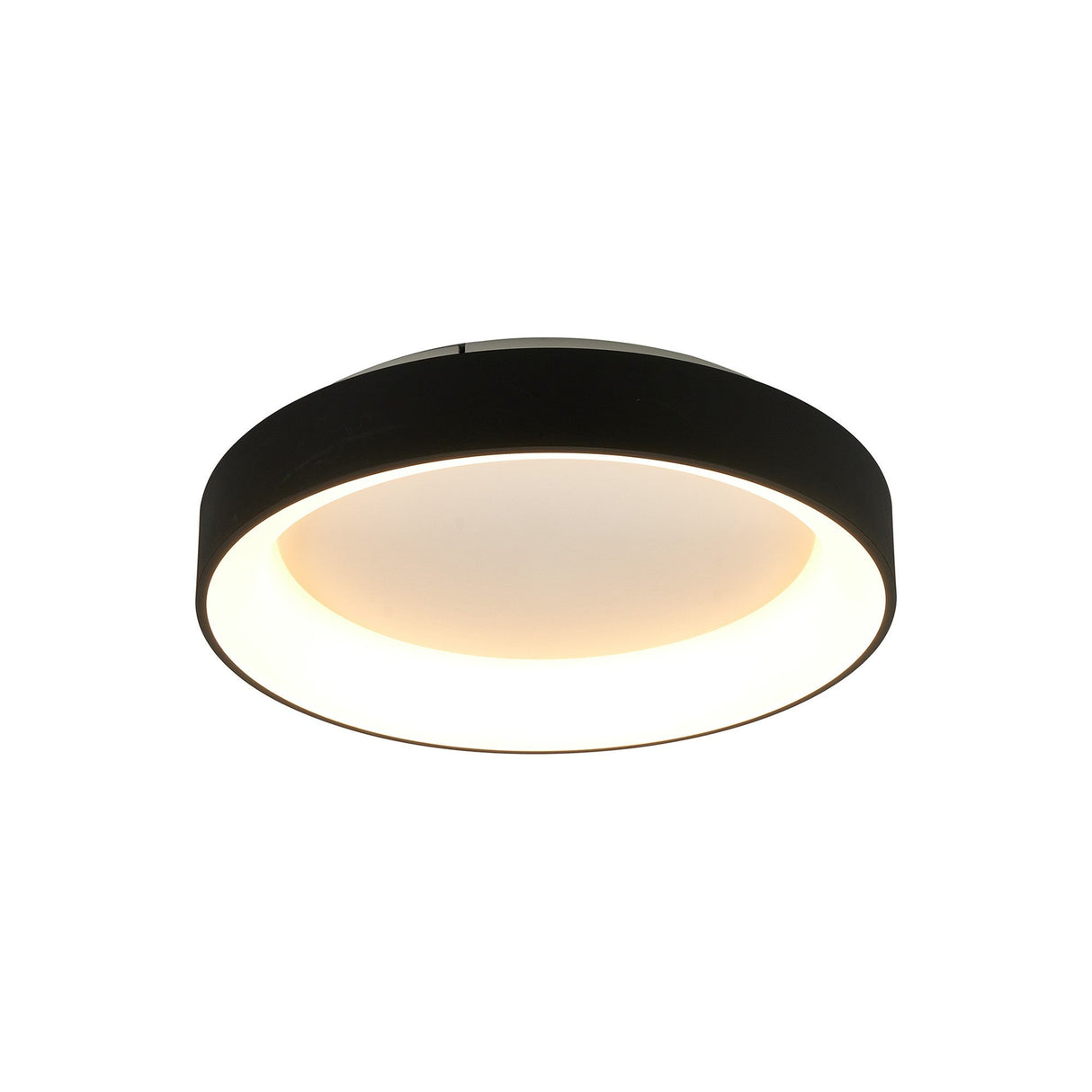 Niseko Large Ring CCT Dimmable LED Flush Ceiling Light With Remote & App Control 40W - Black